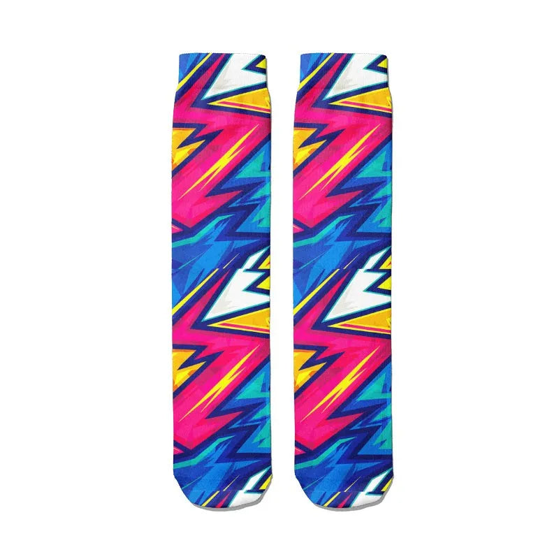 3D Graffiti Women Socks Street Cotton Art Creative Fashion Classic Qme style6 One Size China Mainland