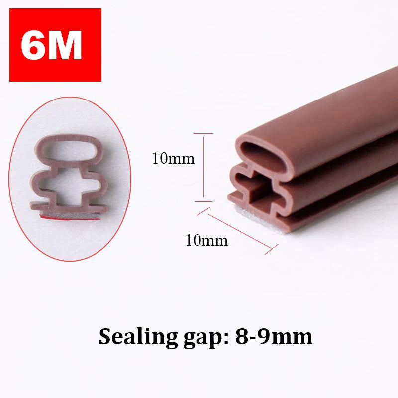 6M Silicone Rubber Sealing Strip Self Adhesive Doors Window Soundproofing Weather Stripping Gap Blocker I Type Insulation Tape Qme 10x10mm China Mainland