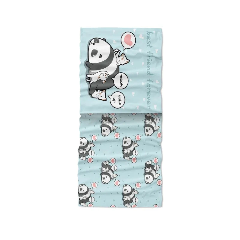 Cycling Face Bandana Headwear Kawaii Cartoon Panda Scarf Outdoor Qme style12 One Size China Mainland