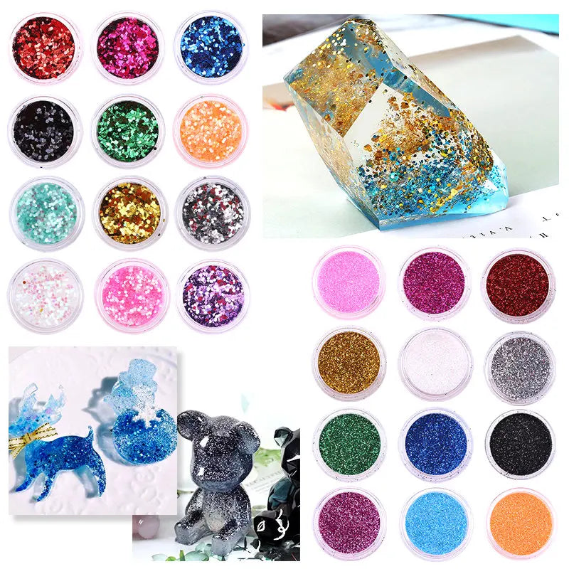 Resin Jewelry Making Kit Epoxy Resin Filling Material Set With Dried Flowers Glitter Powder For Resin Accessories Craft Supplies Qme