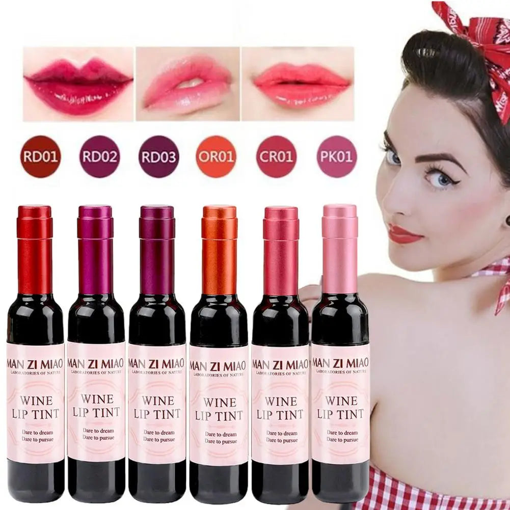 Lipstick Wine Lip Stain Baby Pink Lipgross Matte Liquid Glaze Long Qme