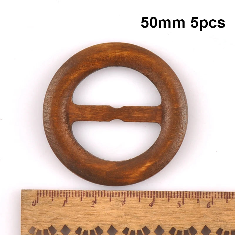 Wooden Round Ring Belt Buckle For Clothes Bag Accessories Apparel Garment Ornament Handmade DIY Accessories Windcoat Decor m2591 Qme 50mm 5pcs 1