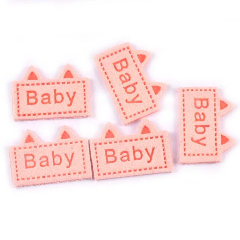 20pcs Mixed Cute Ear Labels Embossed Clothing Sewing Accessories Bags Tags Care Garment Crafts DIY Handmade Supplies 19x26mm Qme