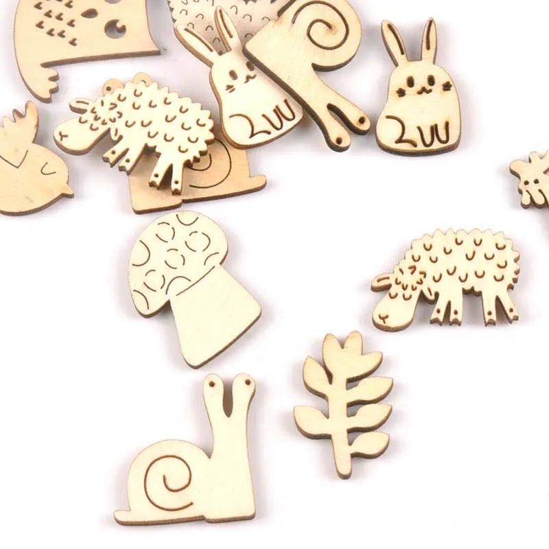 Mixed Bear/pacifier/duck/bib Unfinished Wooden Ornament For Kid Paint Scrapbooking DIY Carfts Wood Home Decor Arts 20pcs m2152 Qme M2155