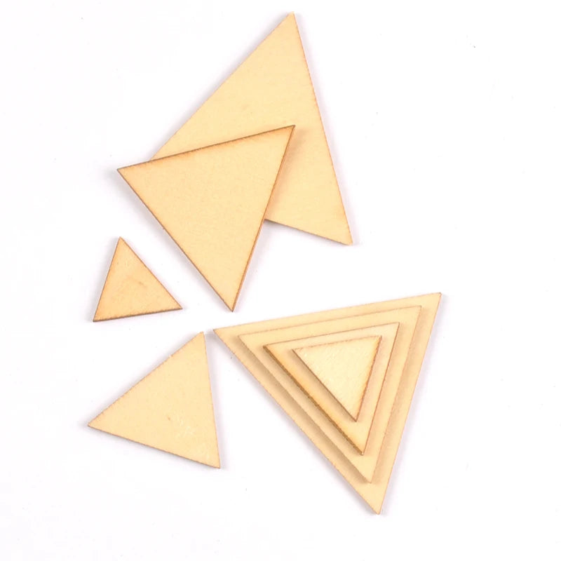 Mixed Three-cornered Wooden Scrapbooking Carft For Handmade Home Embellishments DIY Wood Circle Decoration 10-50mm m2200 Qme mix 10-50mm 50pcs