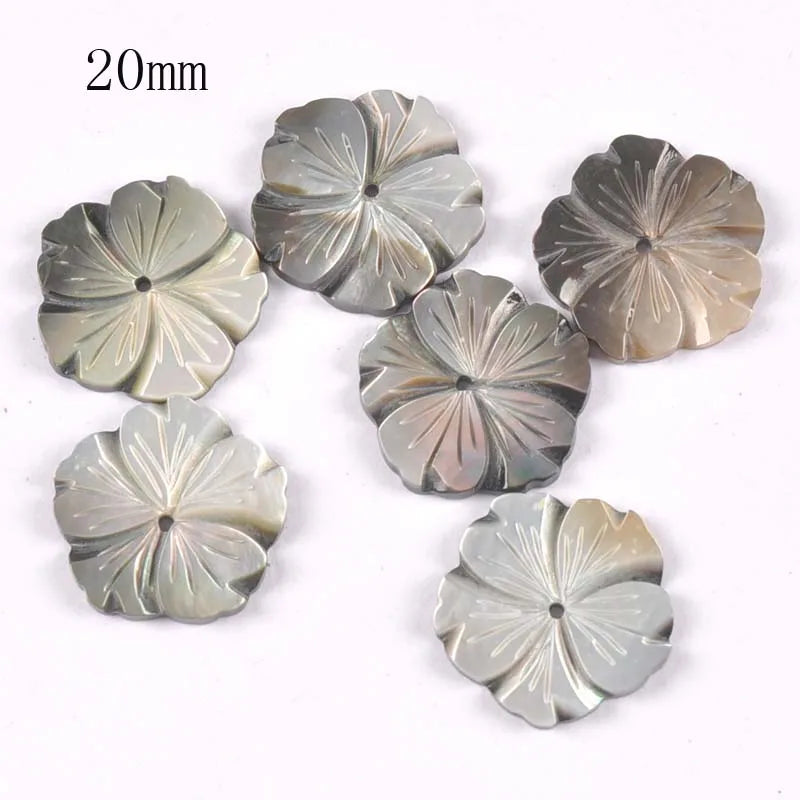 Natural Mother Of Pearl Shells Beads For Jewelry Making Earring Accessories Flower Texture Curved Diy Crafts 5pcs17-20mm tr0394 Qme 2