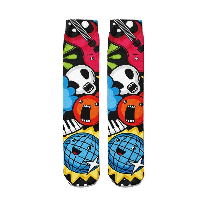 1 Pairs Harajuku Funny Happy Kawaii Hip Hop Women Socks Casual Qme style4 One Size China Mainland