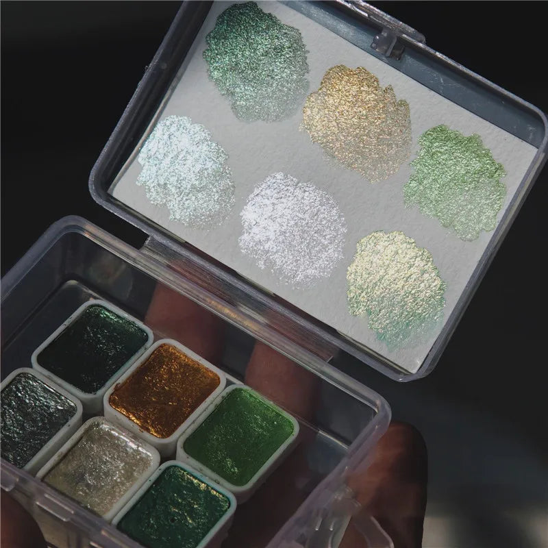 1 Set Watercolor Nail Gel Polish Pigment Solid Pearl Shimmer Paint Mirror Nail Art Glitter Solid Paint Painting Decor Manicure Qme
