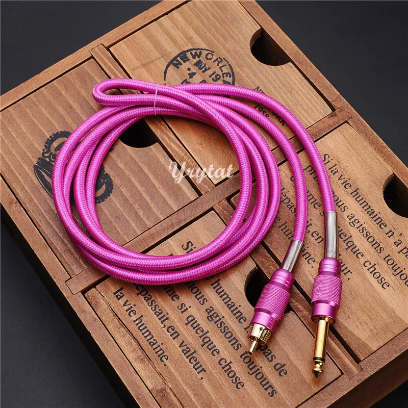 Tattoo Clip Cord RCA Power Cord 1.8M for Tattoo Machine Qme Rose Red