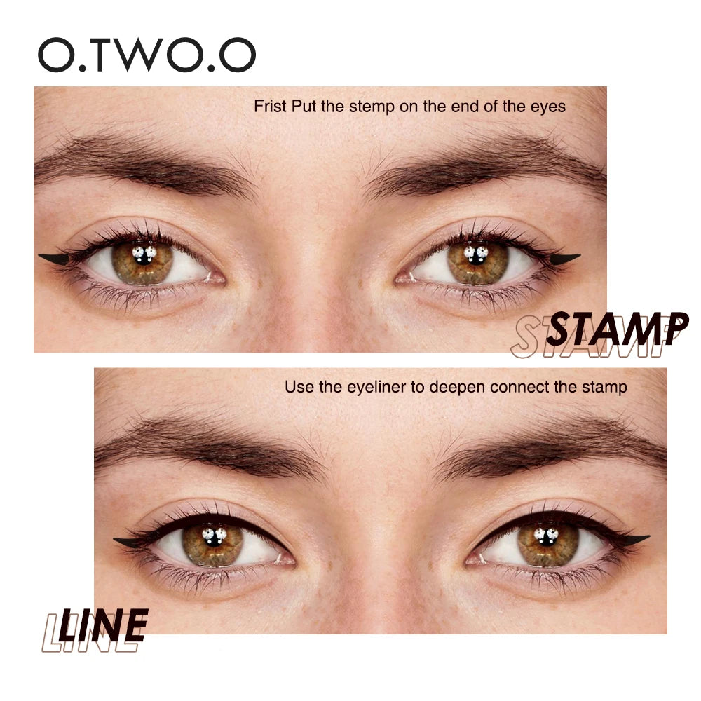 O TWO Eyeliner Stamp Black Liquid Pen Waterproof Fast Dry Qme