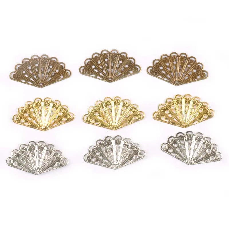 Gold/silver/bronze Flower Filigree Wraps Metal Crafts Connectors For DIY Scrapbook Embellishment Handicraft 20Pcs 40x23mm yk0767 Qme