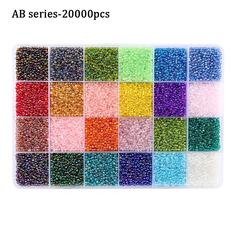 2mm Colored Seed Beads Kit Small Glass Beads Acrylic Letter Bead Set With Organizer Box For Jewelry Making Necklace Bracelet DIY Qme 5