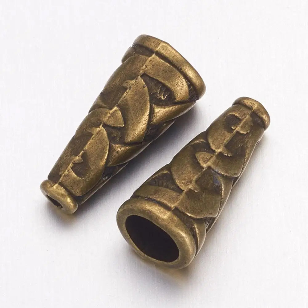 PandaHall 20-50pcs Tibetan Style Caps Loose Spacer Flat Bead Caps Cone End Beads Cap for DIY Jewelry Making Finding 18x18x8mm Qme 20pcs