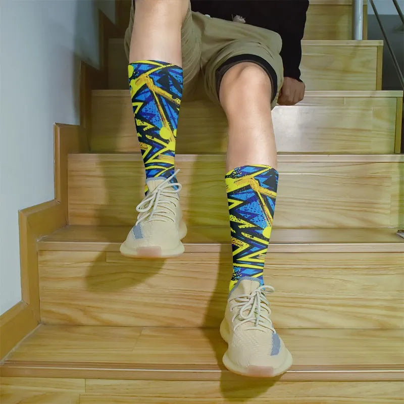 3D Graffiti Women Socks Street Cotton Art Creative Fashion Classic Qme