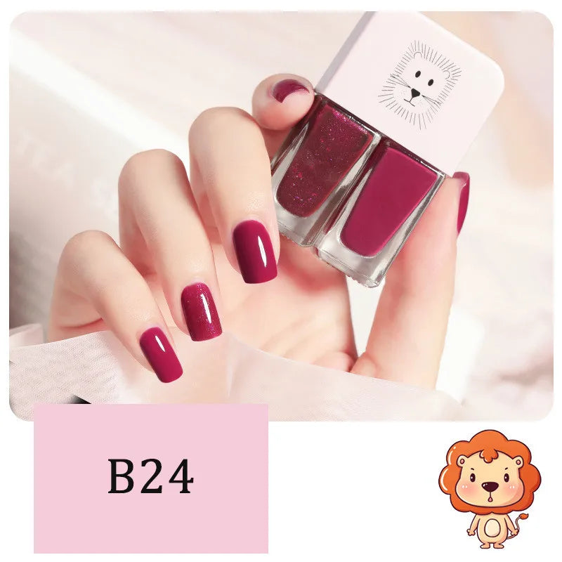 New 2 In 1 Candy Color Nail Polish Manicure Water-based Bright Scrub No Bake No Peeling Quick Dry Waterproof Lasting Nail Polish Qme B24