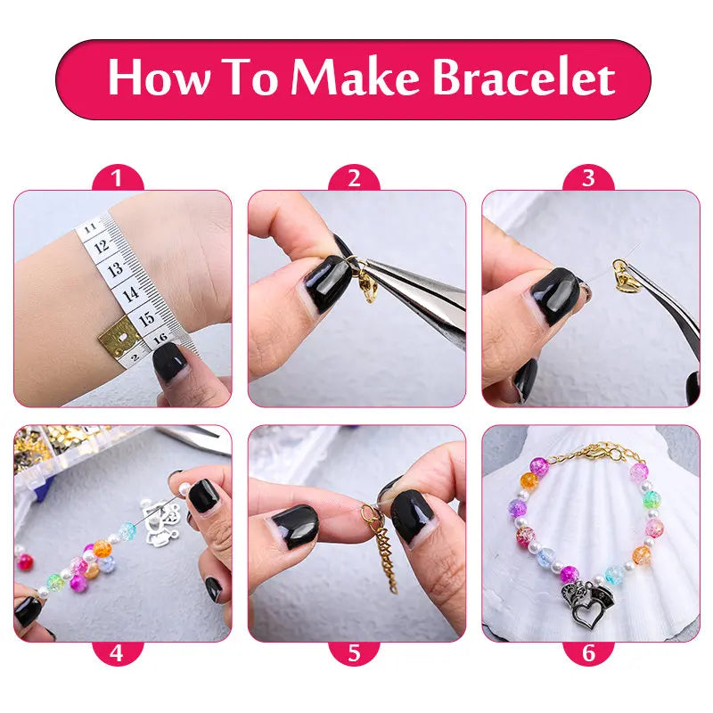 Jewelry Making Supplies Kit with Jewelry Tools Open Jump Rings Lobster Clasps Crimp Beads Screw Head Pins Eye Pins Earing Hooks Qme