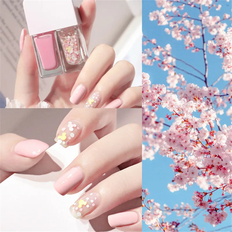 New 2 In 1 Candy Color Nail Polish Manicure Water-based Bright Scrub No Bake No Peeling Quick Dry Waterproof Lasting Nail Polish Qme