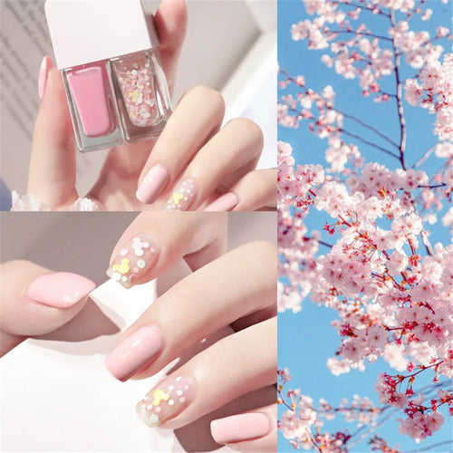 New 2 In 1 Candy Color Nail Polish Manicure Water-based Bright Scrub No Bake No Peeling Quick Dry Waterproof Lasting Nail Polish Qme