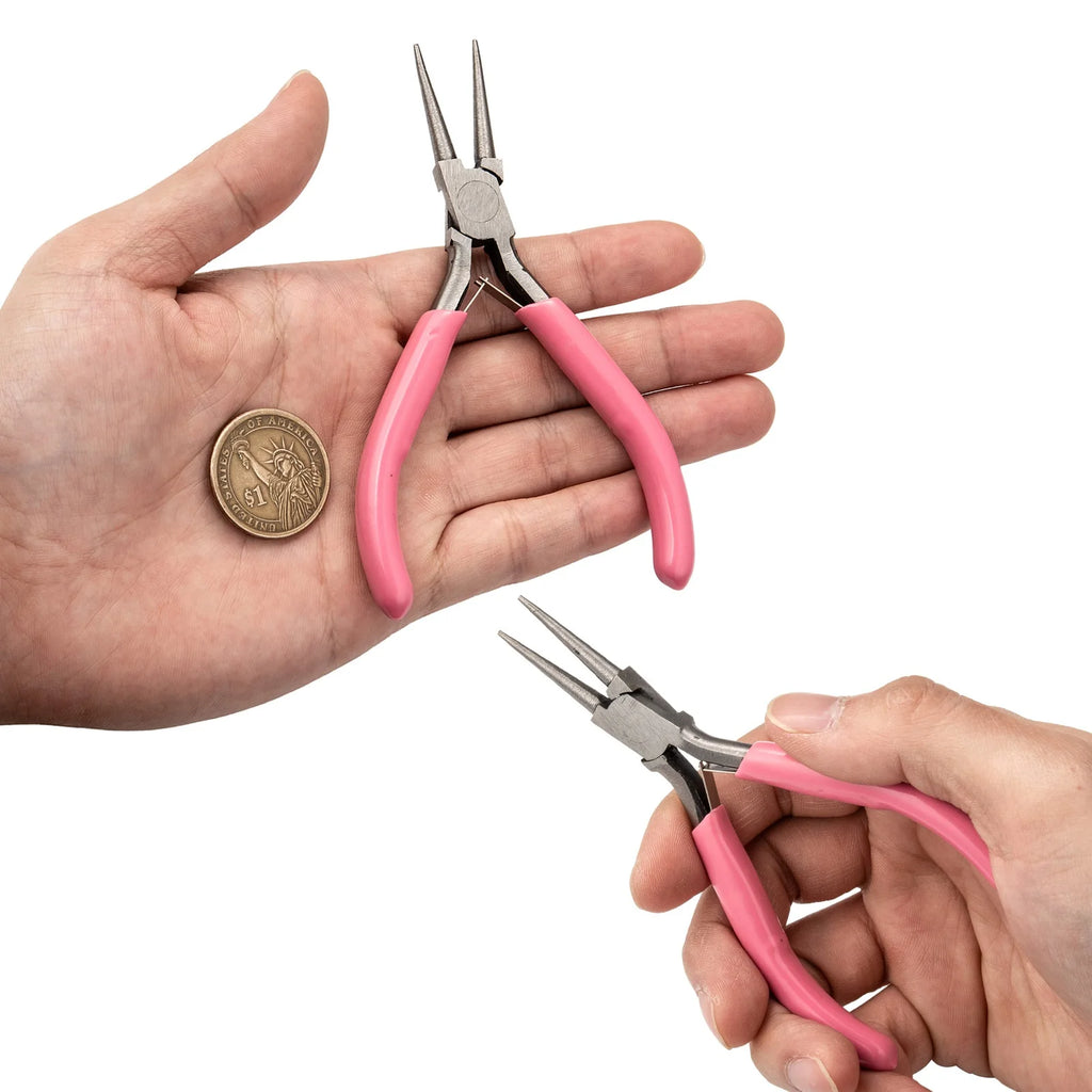 Pandahall Jewelry Pliers Carbon Steel Round Nose Pliers Hand Tools Polishing Jewelry Making Tools 12x7.6x0.9cm Qme