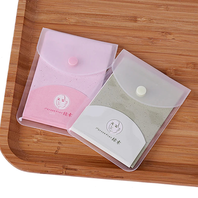 160Pcs Protable Facial Absorbent Paper Oil Control Wipes Green Tea Sheet Oily Face Blotting Matting Tissue Makeup Facial Clean Qme