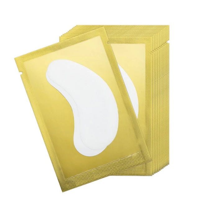 100pairs Paper Patches Eyelash Under Eye Pads Lash Extension Tips Qme Yellow 100Pairs
