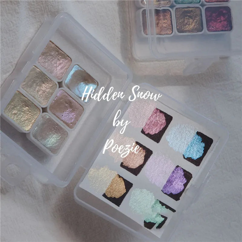 1 Set Watercolor Nail Gel Polish Pigment Solid Pearl Shimmer Paint Mirror Nail Art Glitter Solid Paint Painting Decor Manicure Qme Snow Hidden