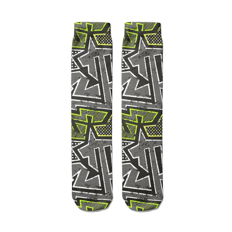 3D Graffiti Women Socks Street Cotton Art Creative Fashion Classic Qme style2 One Size China Mainland