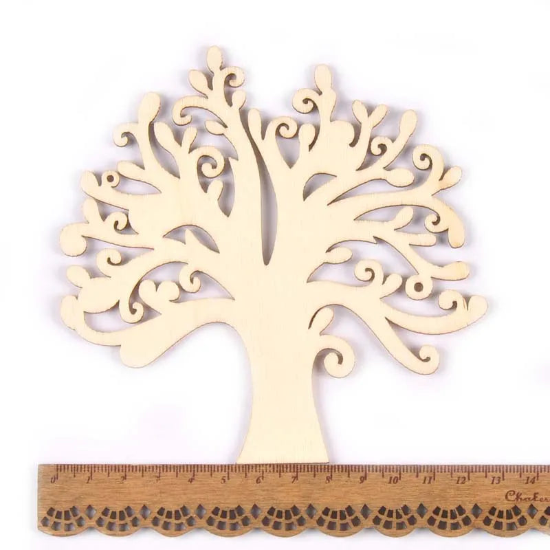 5Pcs Blank Tree Wood Craft Supplies For Hanging Pendants Natural Wooden Ornaments Xmas Snowflake DIY Home Decor Kid Gifts m2621 Qme