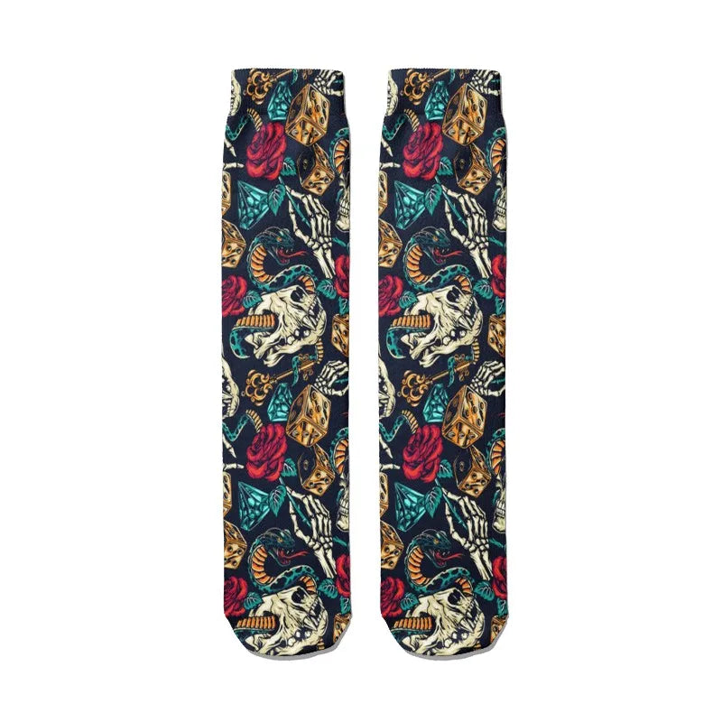 Sexy Socks Skull Pattern Creative Fashion Personalized Novelty Men Qme style9 One Size China Mainland