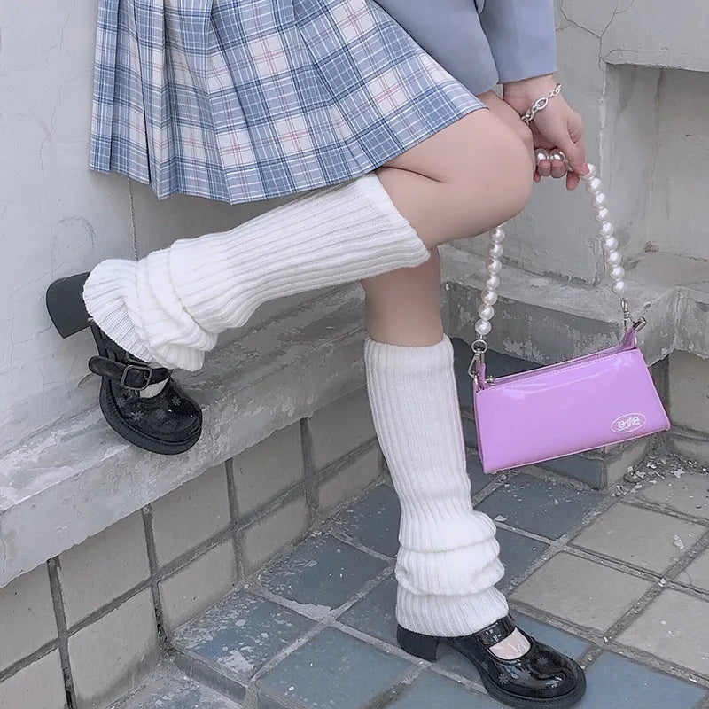 70cm Japanese Lolita Sweet Girl Warmers Knitted Foot Cover Leg Warm Socks Women Slim Long Winter Sock Cosplay Heap Heap Socks Qme