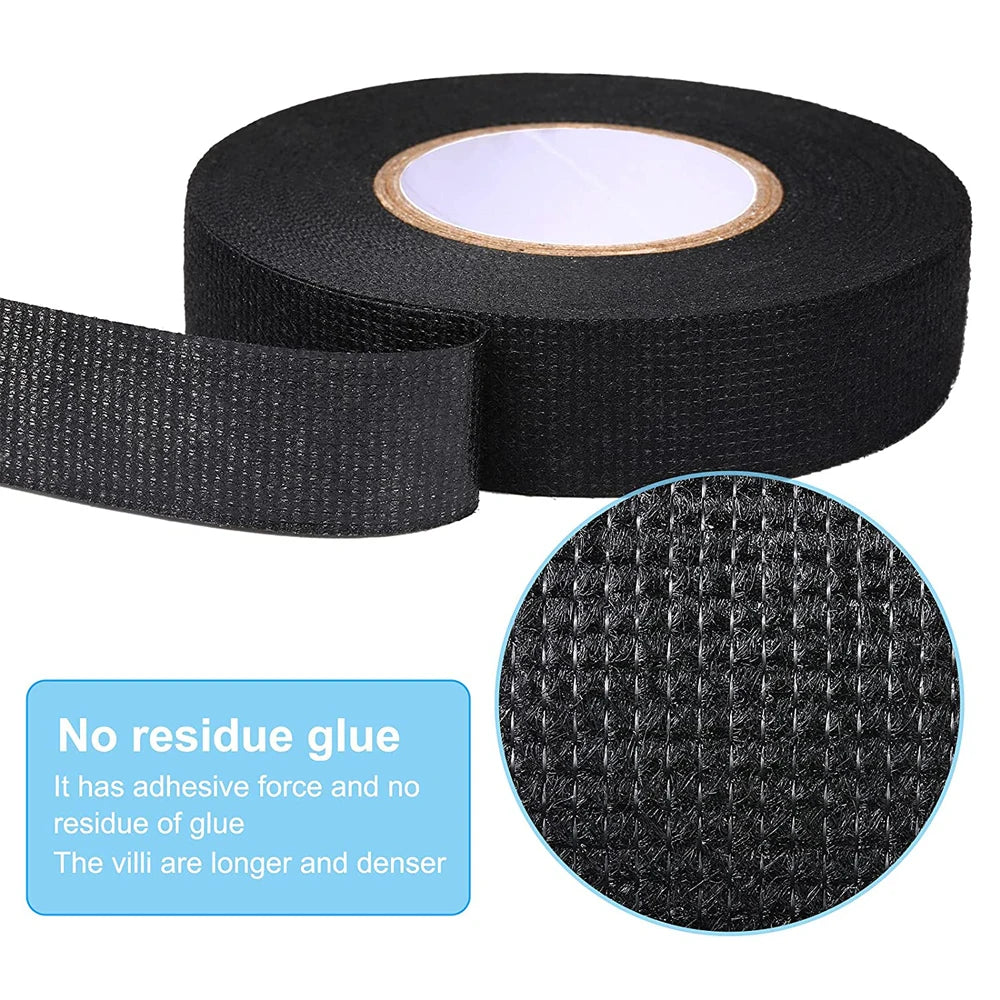 1-4pcs 15/25M High Temp Wire Harness Wrapping Tape Self-Adhesive Automotive Wiring Harness Fabric Tape for Car Noise Damping Qme