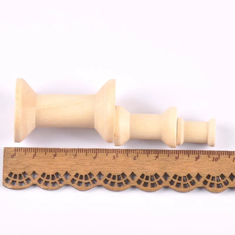 Vintage Natutral Wooden Bobbins Empty Thread Spools For Twine Wire Ribbons Reel Spool Sewing Accessories Tools DIY Wood Crafts Qme