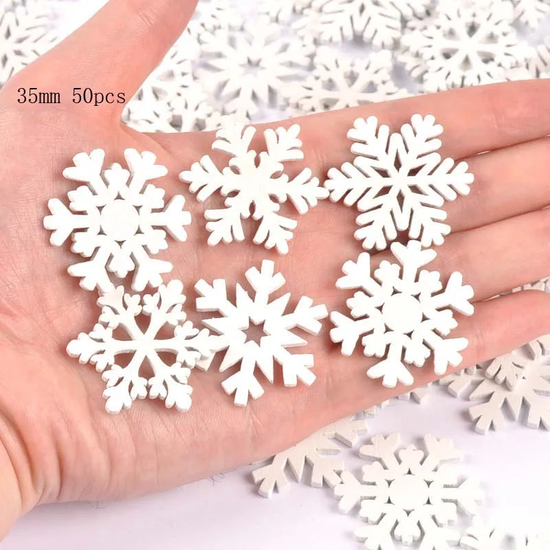10-50pcs 22-40mm Wood Crafts white christmas trees DIY Scrapbooking For Wooden Ornament Home Decoration Sewing Accessories M2216 Qme 35mm 50pcs