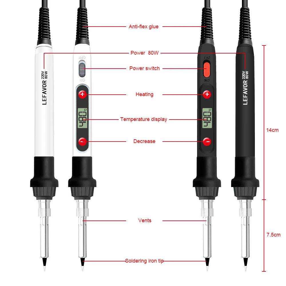 Soldering Iron 60W 80W Adjustable Temperature Electric Solder Rework Qme