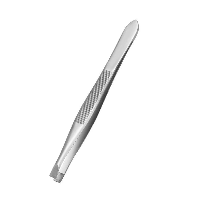 Eyebrow Tweezer Stainless Steel Beauty Clip Slant Tip Flat Tip Eyebrow Tweezer Clip for Eyebrow Trimming Face Hair Removal Tools Qme 1
