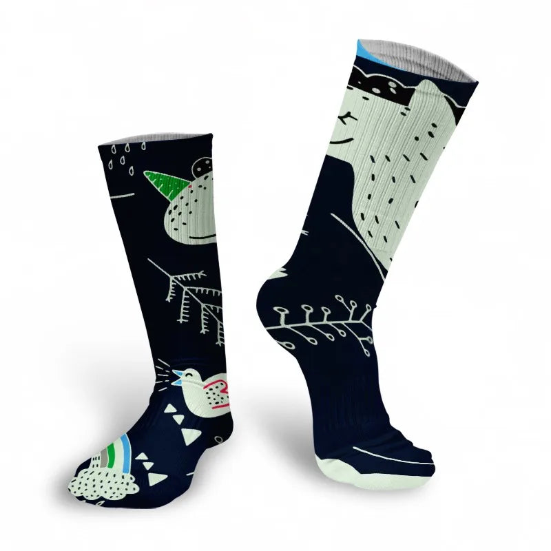 Mens Sock Funny Cartoon Doodle Pattern Hip Hop Cool Socks Women Happy Qme style14 One Size China Mainland
