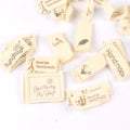 50pcs Mixed Beige Handmade Printed Cotton Woven Labels For Clothing Care Label Washable Garment Tags Sewing Accessories c2395 Qme mix
