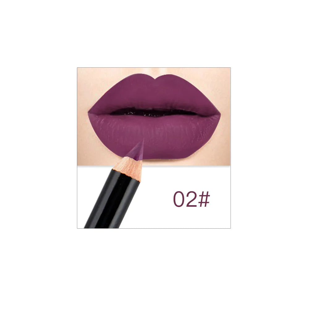 NICEFACE 12 Colors Matte Lip Pencils Nude Lipliner Pencil Waterproof Lipstick Pen Lip Liner Long Lasting Lips Makeup Cosmetics Qme 2