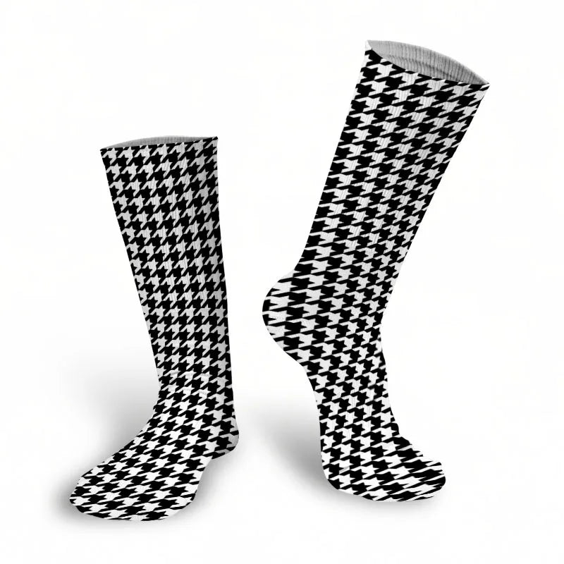 Fashion 3d Thousand Birds Pattern Socks Lattice Print Kawaii Cute Men Qme