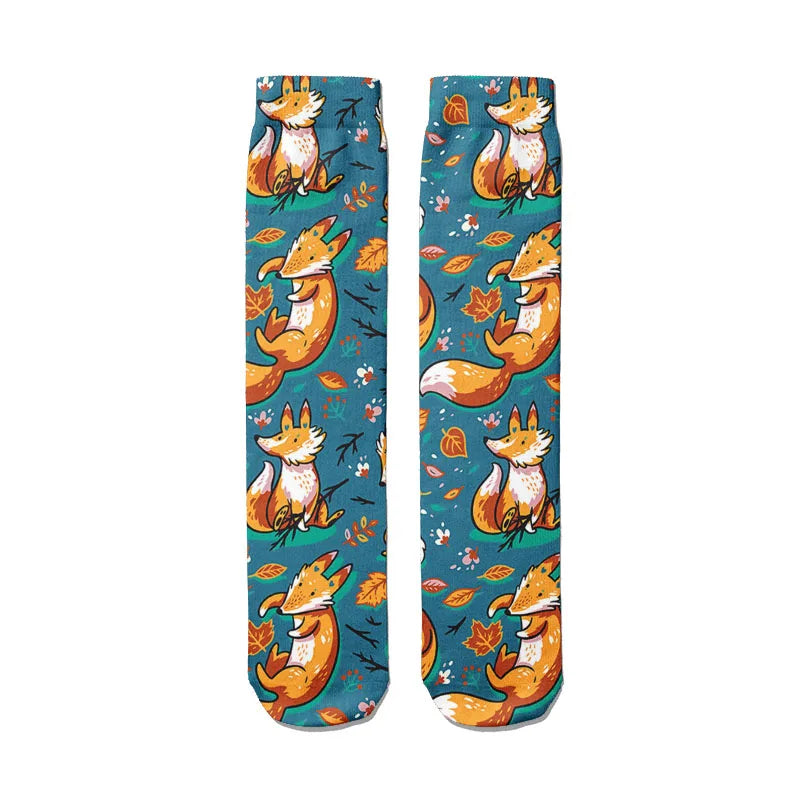 Novelty Funny Peacock Graphic Socks Women Straight Sock Unisex Qme style8