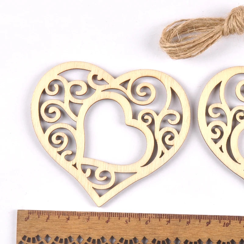 Unfinished Moon/Star/heart Shape Hanging Pendant Wood Slices Crafts For DIY Scrapbook Home Decor Wooden Ornament 5pcs 80mm m2577 Qme