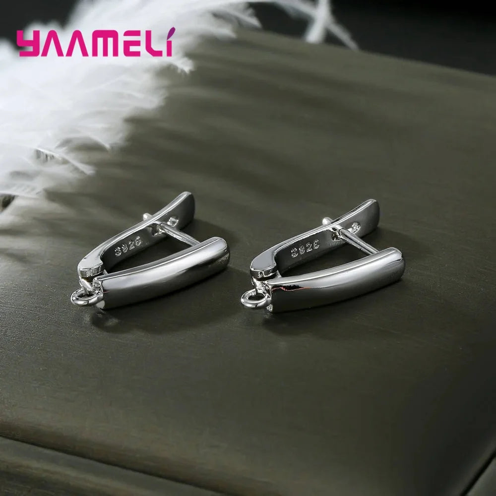 Real 100% S925 Sterling Silver Color Findings Earrings Leverback Earwire Fittings Components Accessories Handmade Supplies Qme
