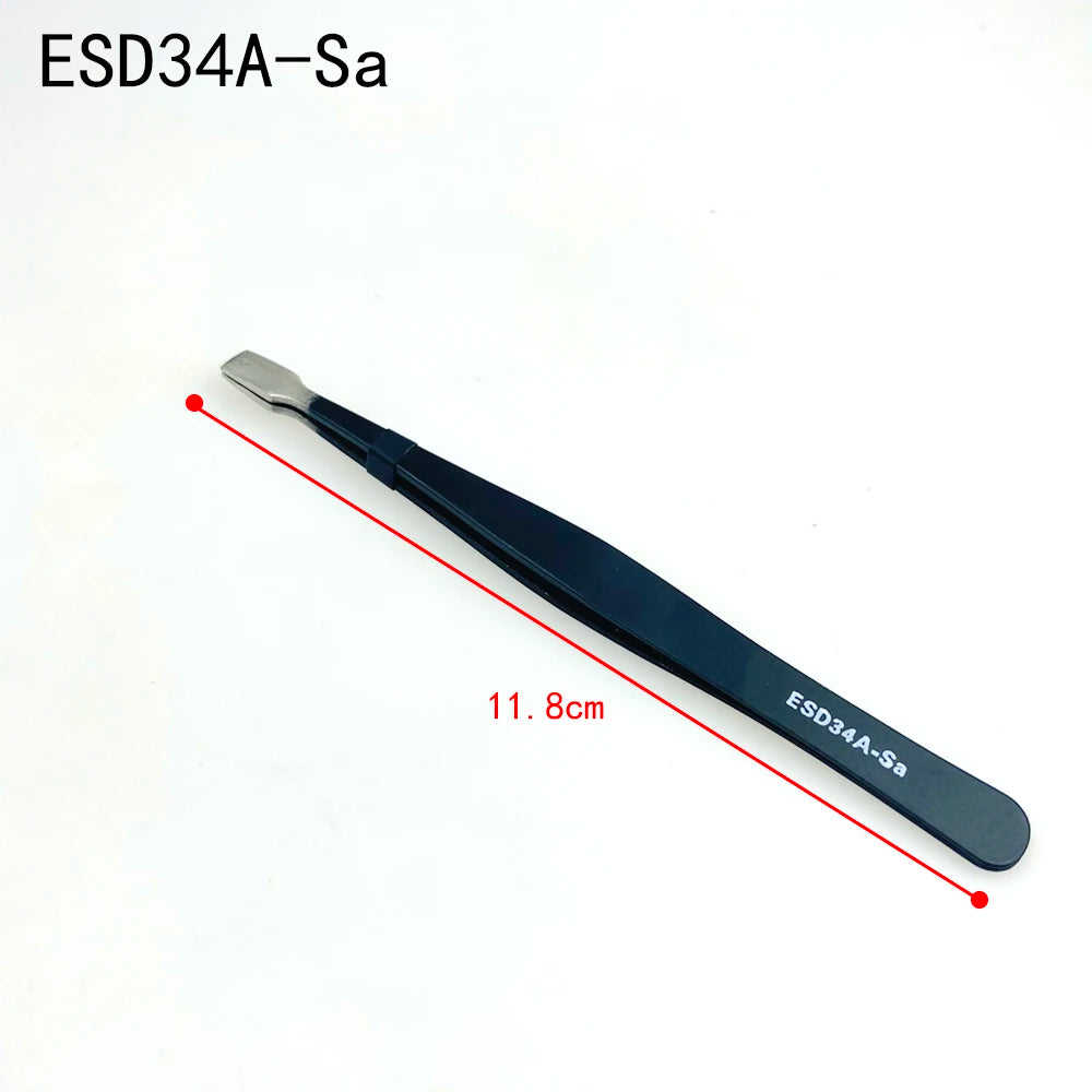 Anti-static ESD Stainless Steel Tweezers Maintenance Tools Industrial Qme