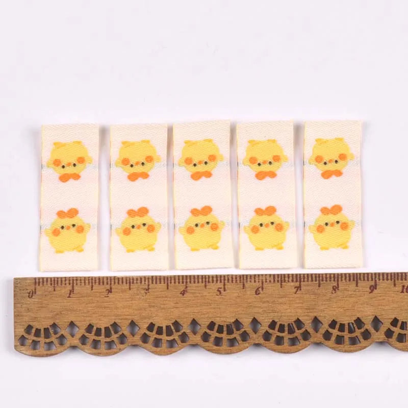 50Pcs Cartoon Dinosaur/Penguin Labels For Shoes Care Bags Sewing Garment Handmade Accessories DIY Crafts Fabric Clothing Tags Qme