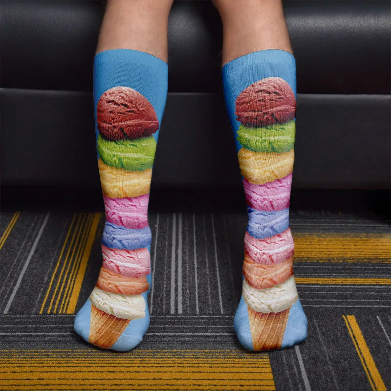 Candy Ice Cream 3d Patterned Socks Funny Soft Autumn Winter Sports Qme