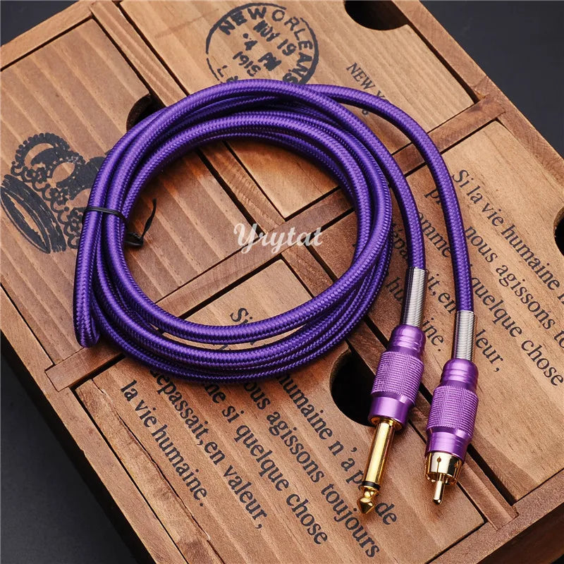 Tattoo Clip Cord RCA Power Cord 1.8M for Tattoo Machine Qme PURPLE