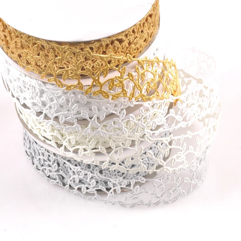 Width 3cm Leaf Lace Ribbons For DIY Embroidered Fabric Decoration Sewing Accessories Handmade Headdress Bow Gift Materials c2424 Qme