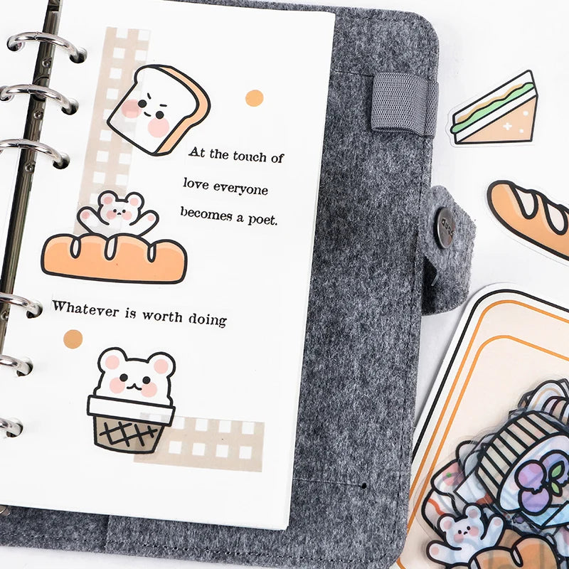 40pcs Food Series stickers Set Kawaii Cartoon Diary Album Stationery Sticker aesthetic Decorative collage planner Album Qme