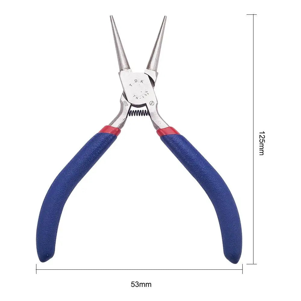 PandaHall Round Nose Plier Stainless Steel Jewelry Pliers Tools & Equipment for DIY Jewelery Accessory MidnightBlue 125x53mm Qme