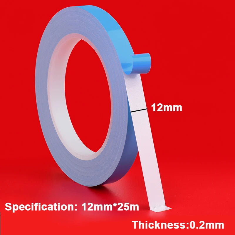 25M Double Side Thermal Conductive Tape 5-25mm Width Blue Heat Transfer Tape Adhesive Cooling Heatsink for Computer CPU GPU Qme 12mm 25M China Mainland